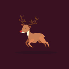 Christmas santa deer vector illustration 
