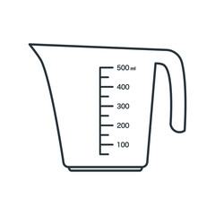 Kitchen measuring cup isolated on a white background.
