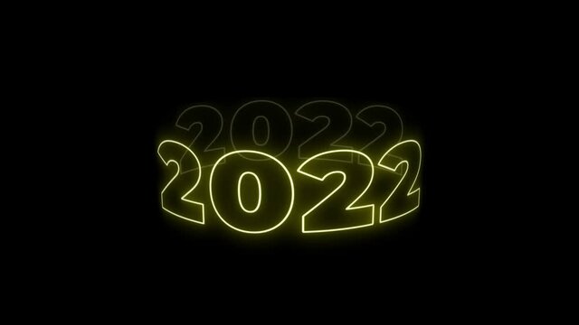 2021 2022. Happy new year looped glow animation