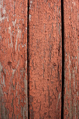 Fototapeta premium Texture of old wooden planks. Remains of old paint on the painted wood surface.