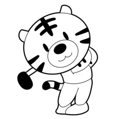 ゴルフをしている寅のイラスト