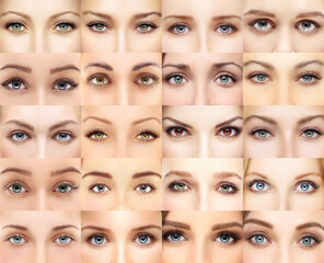 female   eyes with makeup and long eyelashes