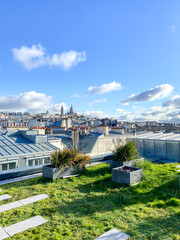 Toit terrasse avec vue sur Montmartre à Paris