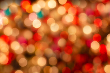 Bokeh of warm colors, blurred background out of focus