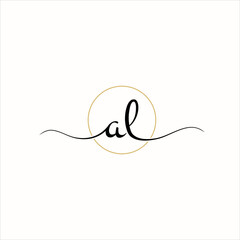 CURSIVE INITIALS AL LOGO VECTOR TEMPLATE