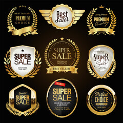 Golden badges and labels super sale collection 
