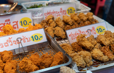 Street food meats for sale in Northern Thailand