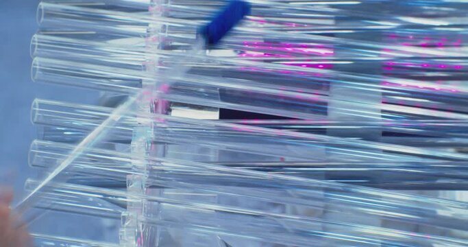 modern musical instrument.play of glass xylophone.close-up.