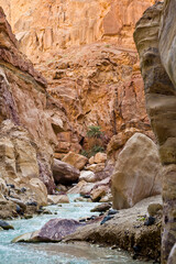 Wadi Zarqa trail near Dead sea - Jordan