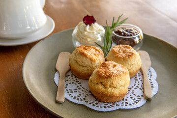 Scones with Jam and Whipped Cream
