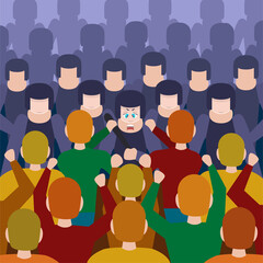 The people against the police. 