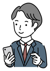 スマホを操作する男性ビジネスパーソン