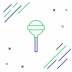 Line Lollipop icon isolated on white background. Food, delicious symbol. Colorful outline concept. Vector