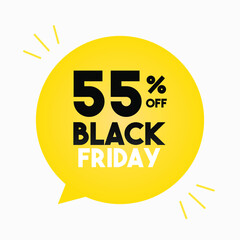 off sale black friday yellow balloon in a white background