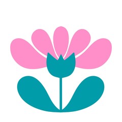 Geometric doodle flower for wallpaper and fabrics and textiles