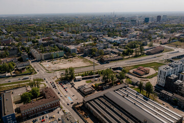 Fototapeta premium Miasto latem, widok lotniczy