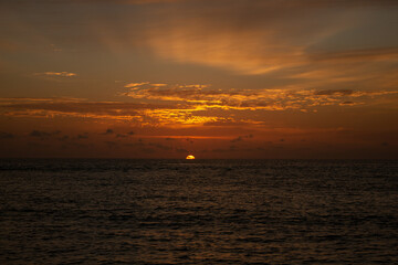 sunset in the maldives island
