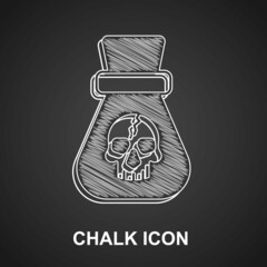 Chalk Pirate coin icon isolated on black background. Vector