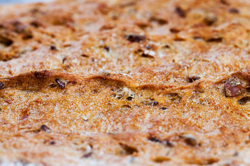 a loaf of light colored bread