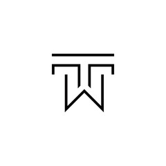 t w tw wt initial logo design vector template