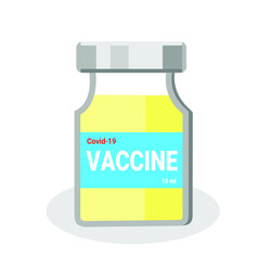 Illustration vector graphic of Vaccine Bottle is perfect for the medical industry, perfect for hospital posters, healthy advertising, and etc.