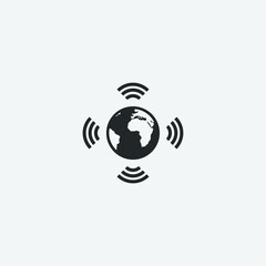 Worldwide transmissions Global connection vector icon illustration sign