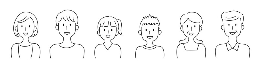 Fototapeta premium 笑顔の家族のベクターイラスト