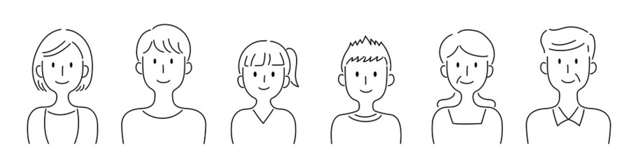 笑顔の家族のベクターイラスト