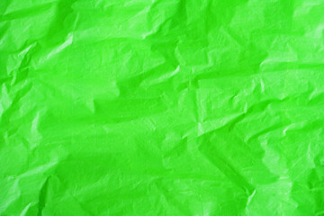 Blank crumpled light green backdrop, wallpaper for copy space advertisements.