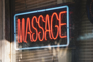 Urban neon Massage therapy sign