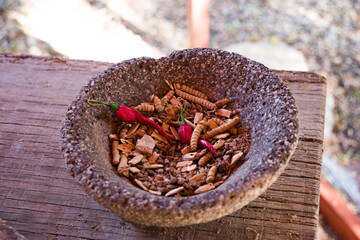 Herbs and spices in a bowl