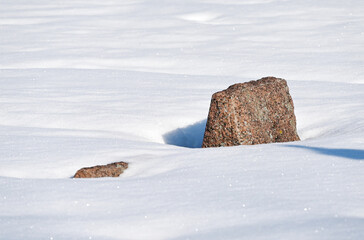 Tombstones Buried in Snow