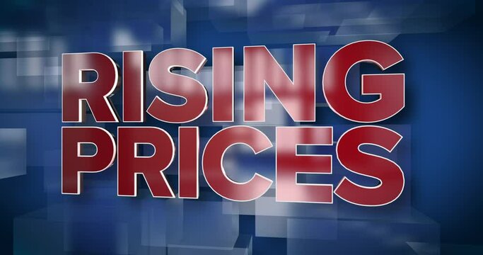 A red and blue dynamic 3D Rising Prices background title page animation.	