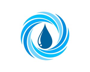 Circular water vortex with water drop inside