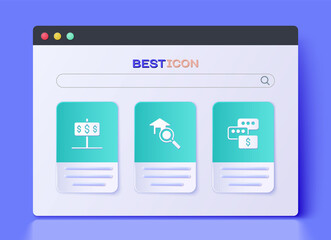 Set Search house, House with dollar and Price negotiation icon. Vector