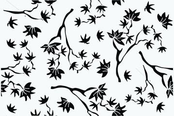 Indonesian batik motif with a very distinctive plant pattern. Exclusive vector for design