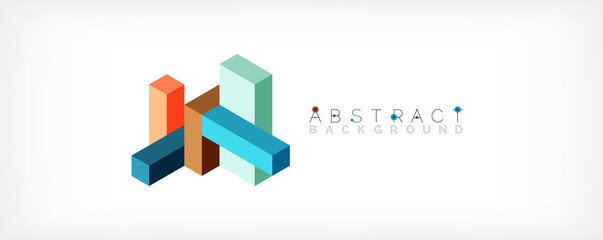 Abstract background. 3d cubes, cubic elements and blocks. Techno or business concept for wallpaper, banner, background, landing page