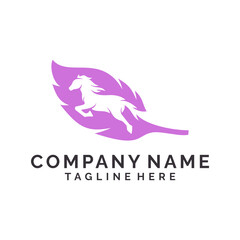 Feather horse company logo design