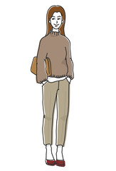 Obraz premium 女性 ファッションイラスト