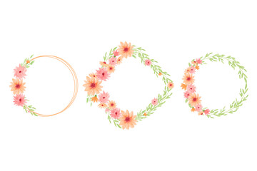 Pink Peach Flowers Wreath