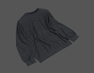 Blank sweatshirt mock up in front view, 3d rendering, 3d illustration