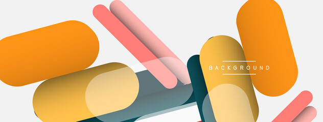 Overlapping round shapes and lines background. Vector illustration for wallpaper banner background or landing page