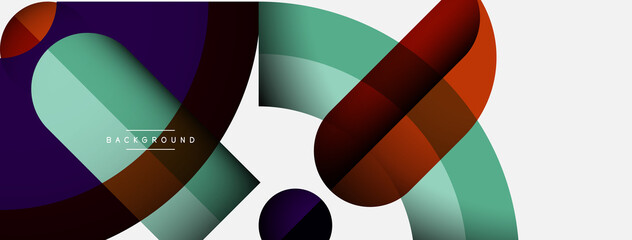 Fototapeta premium Trendy shapes, color minimal design composition, lines and shadows for wallpaper banner background or landing page