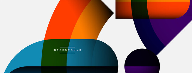 Geometric abstract background. Round shapes, circles, lines composition for wallpaper banner background or landing page