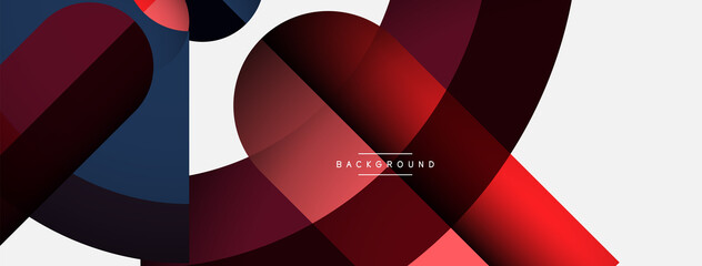 Geometric abstract background. Round shapes, circles, lines composition for wallpaper banner background or landing page