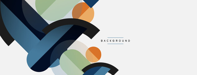 Geometric shapes composition abstract background. Circles lines and rectangles. Vector illustration for wallpaper banner background or landing page