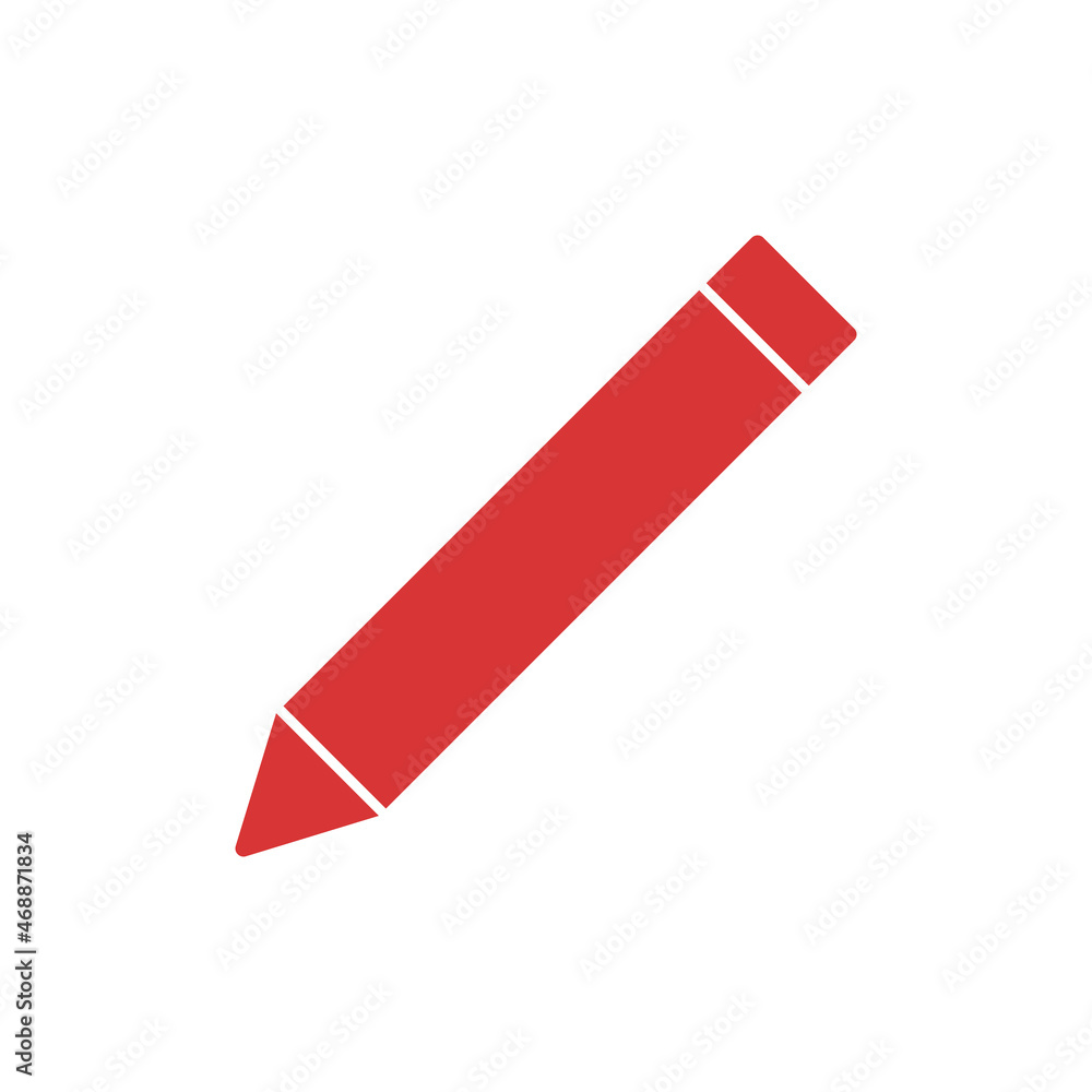 Sticker Pen vector icon. Red symbol