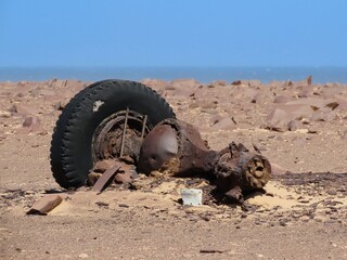 Abandoned Truck Axel In Desert by the Coast