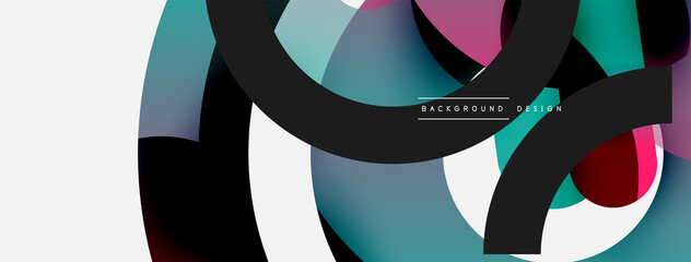 Round shapes circles and other geometric forms. Vector illustration for wallpaper banner background card or landing page