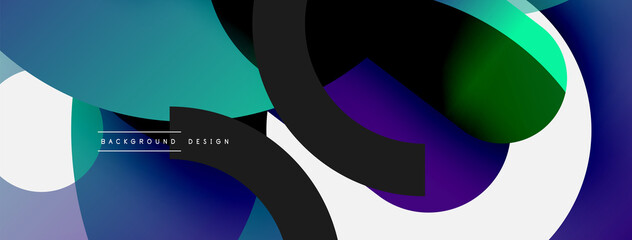 Round shapes circles and other geometric forms. Vector illustration for wallpaper banner background card or landing page © antishock